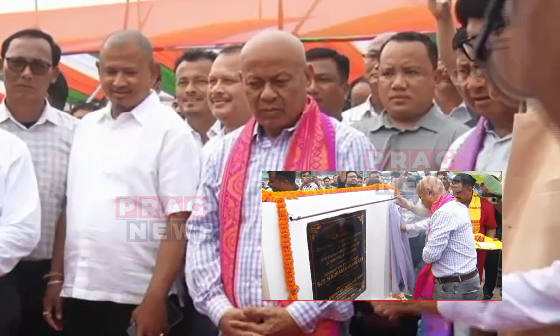 BTC Chief Hagrama Mohilary Lays Foundation Stone of Goreswar Flyover