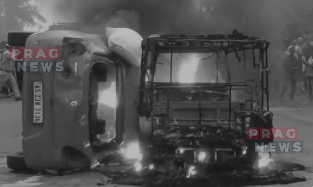 Violence Erupts in Digboi After Brutal Murder; Vehicles Torched, Highway Blocked