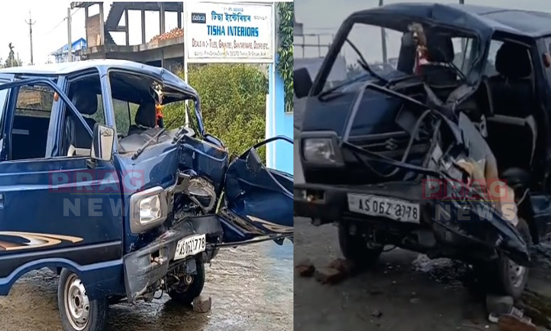 A Maruti Omni Van  Crash in Tingkhong Leaves Several Injured, Woman Critical