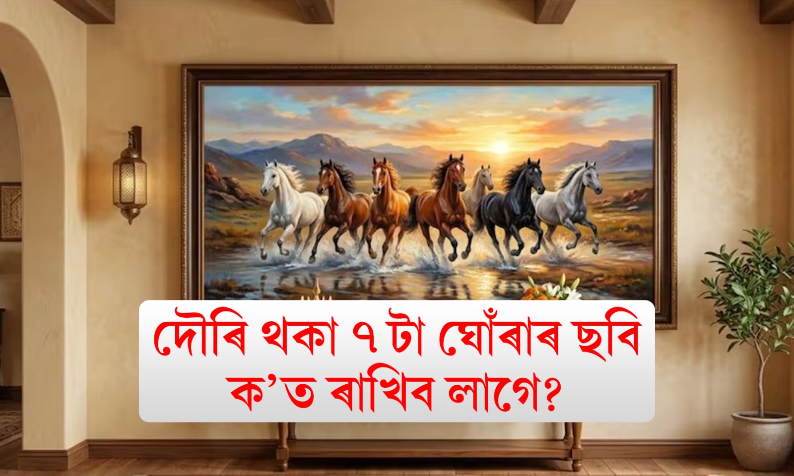 দৌৰি থকা ৭টা ঘোঁৰাৰ ছবি ক’ত ৰাখিব লাগে? ইয়াৰ সুফল জানিলে আচৰিত হ’ব