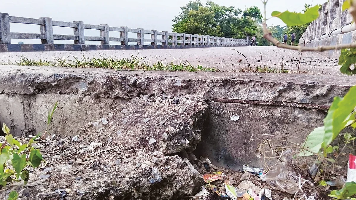 বোকাকট-নিকৰি পথৰ চাউলা বিল দলঙৰ জৰাজীৰ্ণ অৱস্থাক লৈ শংকা