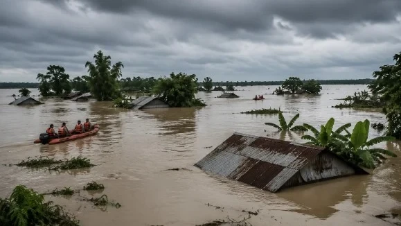 নগা পাহাৰত মেঘভংগনে অসমত সৃষ্টি কৰিলে অভূতপূৰ্ব বান পৰিস্থিতি