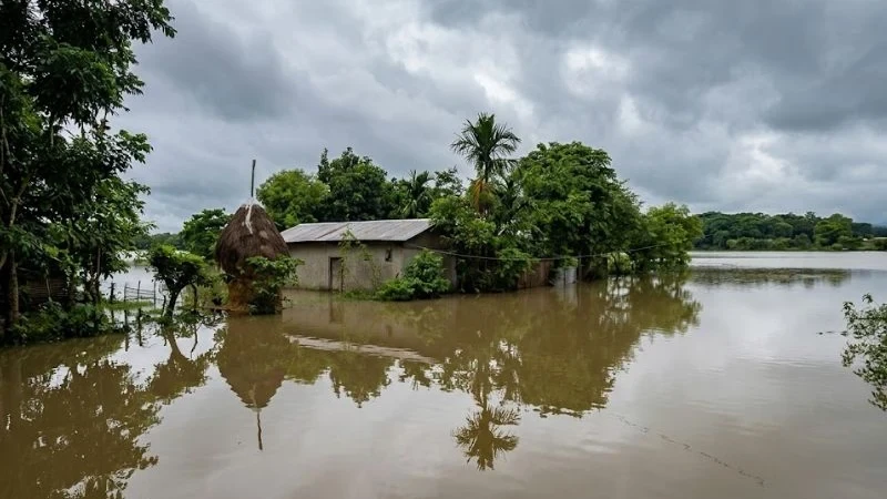 Diju River Swells Anew, Bringing Fresh Floods to Nagaon's Amoni Region