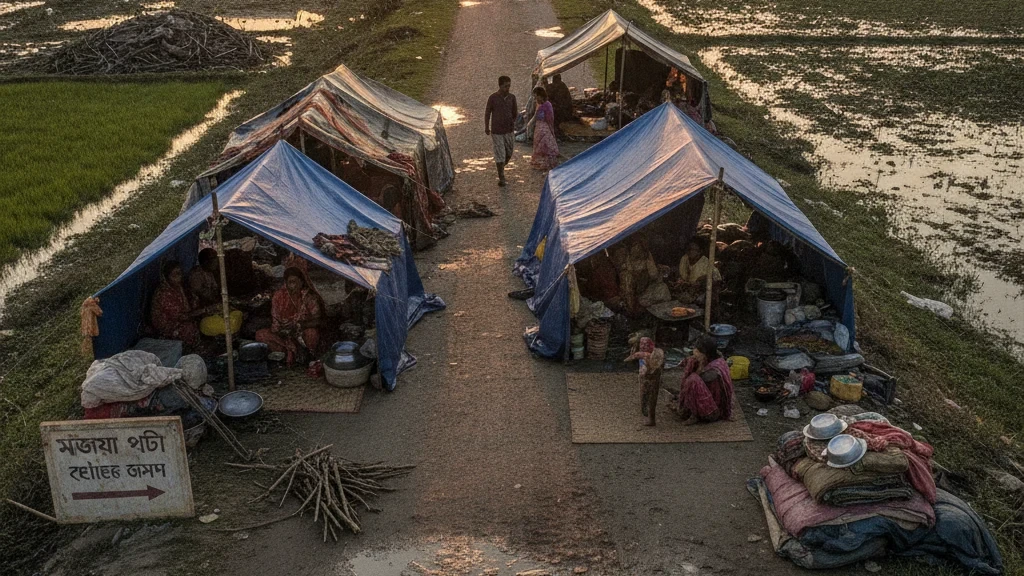 Jorhat Floods: Over a Month Later, Nine Families Remain Displaced in Roadside Camps