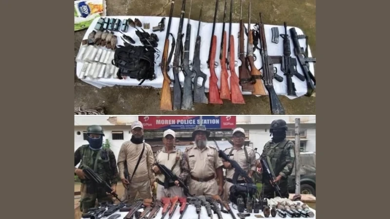 Manipur Security Forces Uncover Major Arms Cache, Drone-Dropped Bombs Near Myanmar Border