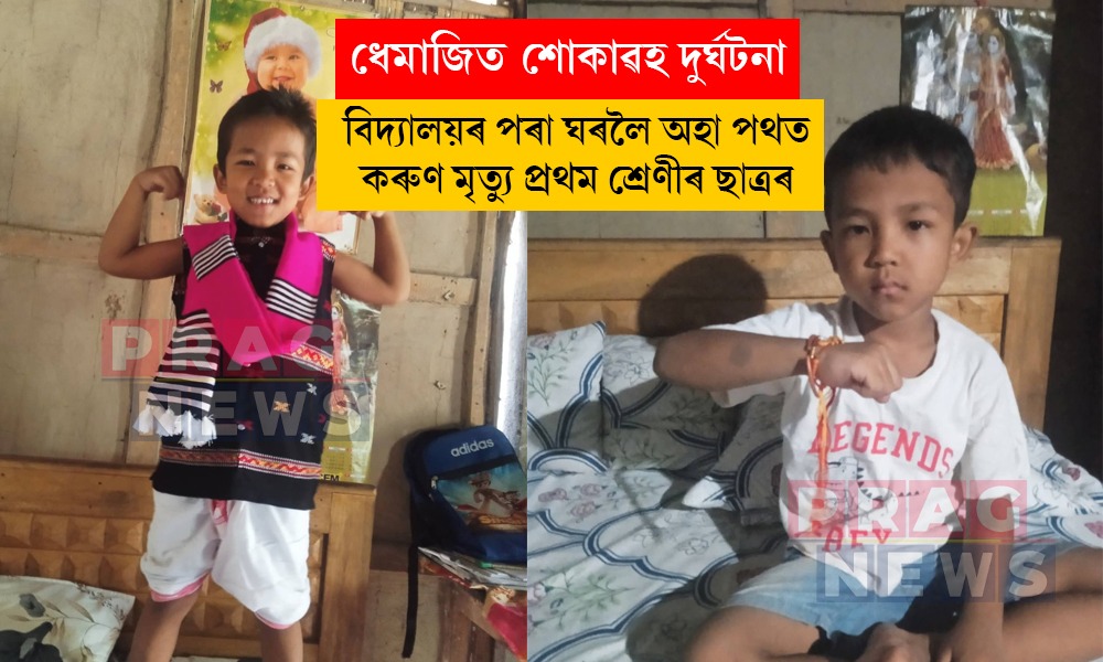 ধেমাজিত তীব্ৰবেগী অচিনাক্ত বাহনৰ খুন্দাত প্ৰথম শ্ৰেণীৰ ছাত্ৰৰ থিতাতে মৃত্যু