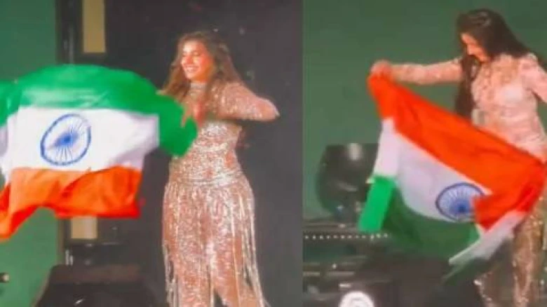 Norah Fatehi waves Indian Flag at FIFA Fan Fest, sets stage on fire with her thrilling performance