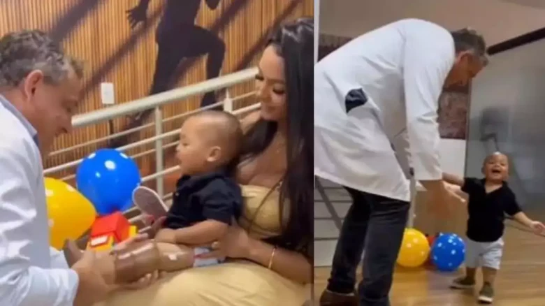 Doctor brings prosthetic leg for little boy in viral video, emotional clip strikes netizens heart