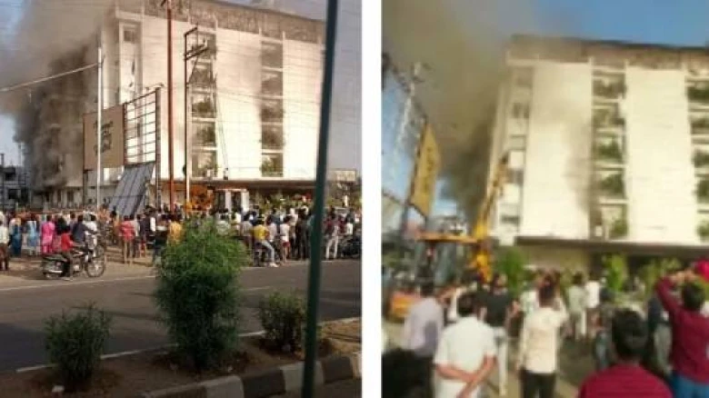 Massive fire breaks out at Papaya Tree hotel in Indore, several trapped