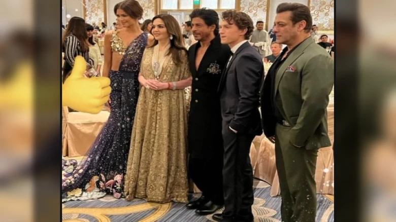Tom Holland tagged 'wrong' in photo from NMACC with Salman Khan, Zendaya, SRK. See Twitter reactions
