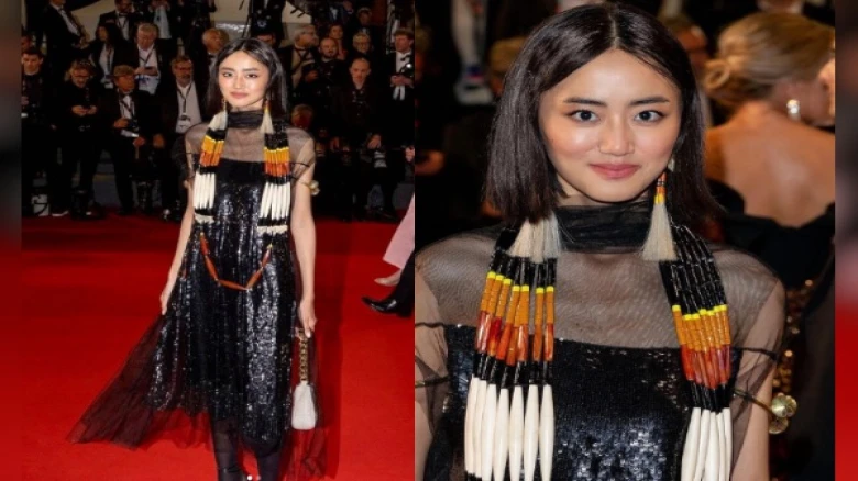 Anek fame Andrea Kevichusa representing her state Nagaland's attire rocks Cannes with glam and grace