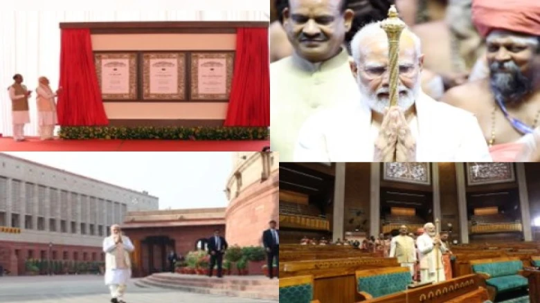 PM Modi's tweet is all about "dreams" and "reality," as he inaugurates the new Parliament building