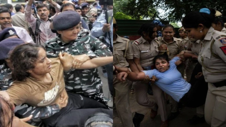 WFI Row: Cops Detain Sakshi Malik, Vinesh Phogat and other protestors amid new Parliament's Inauguration