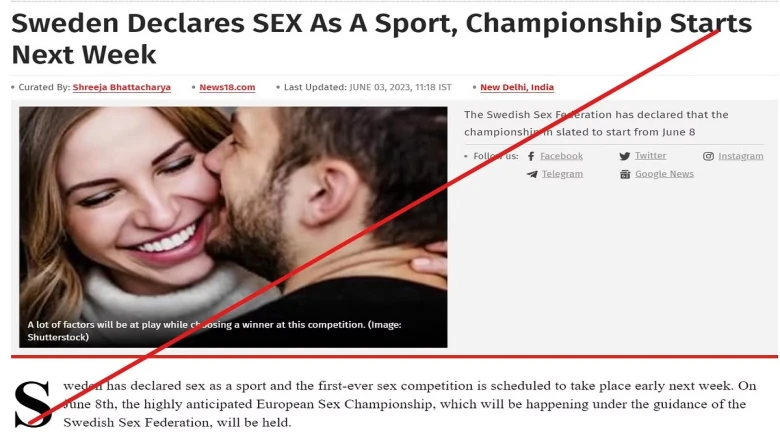 Fact Check: Media organisations falsely report that Sweden declared 'Sex as a Sport'
