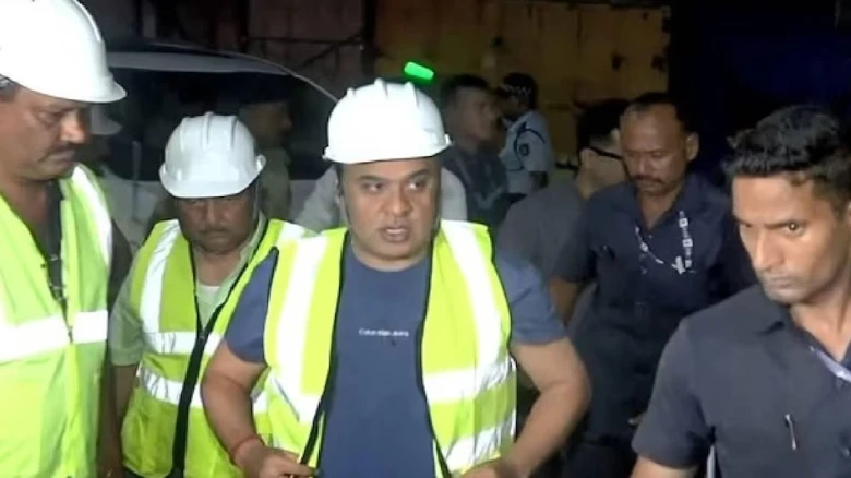 Assam CM pays a late-night visit to the Maligaon flyover under construction to assess progress