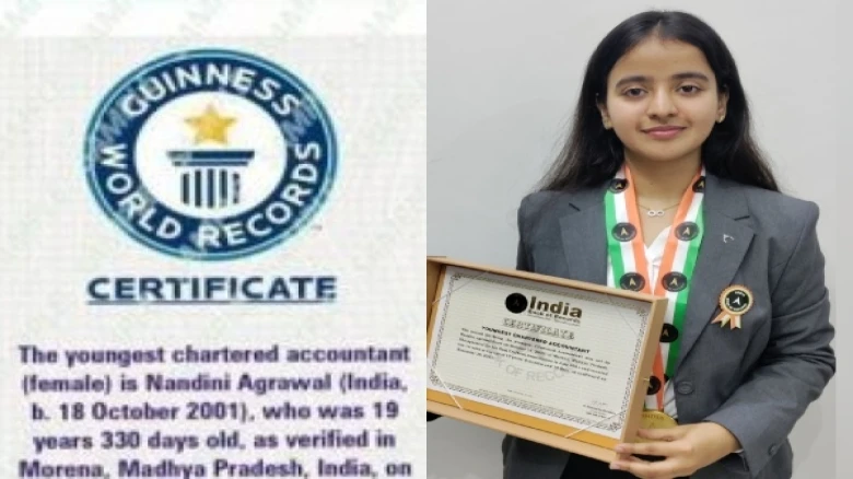 The world’s youngest female CA, Nandini Agarwal from Morena holds Guinness World Record: Check her scorecard