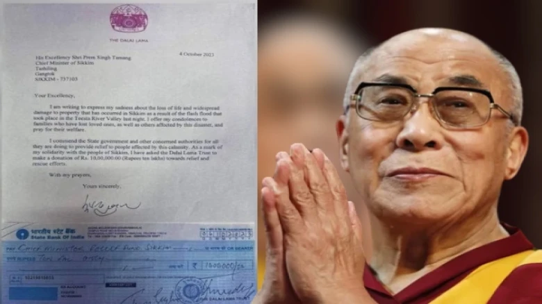 Dalai Lama donates Rs 10 lakhs to help in the rehabilitation efforts for flash flood-hit Sikkim