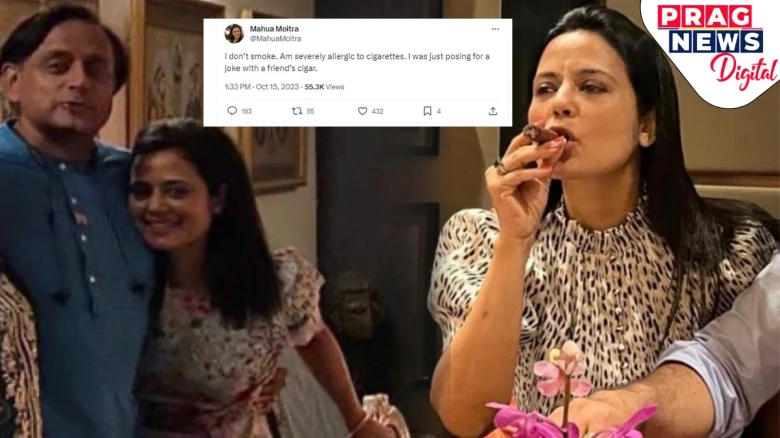 Mahua Moitra Reacts To Viral Pics Of Raising A Toast With Shashi
