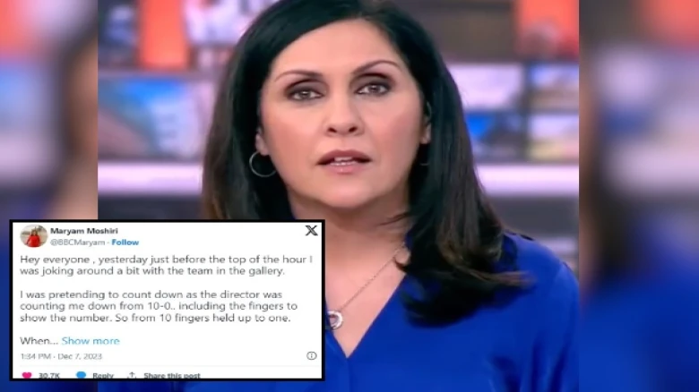Video of BBC anchor showing middle finger goes viral, apology explaining posted on X says, ‘Silly joke’