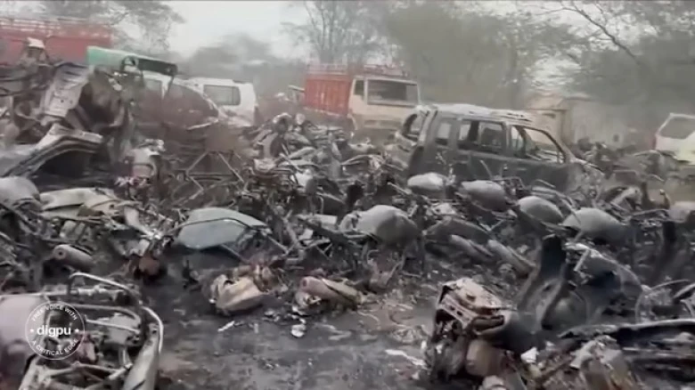 450 vehicles gutted after fire breaks out at police training school in Delhi