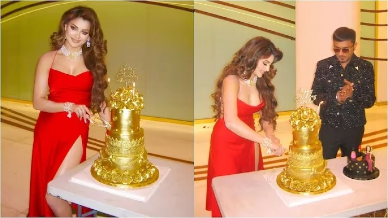 Urvashi Rautela cuts 24-carat gold cake with Honey Singh on her birthday