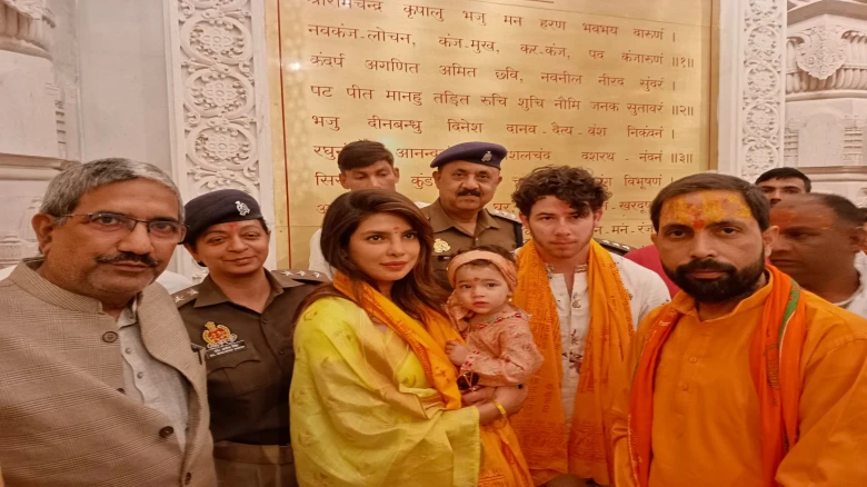 Priyanka Chopra Visits Ayodhya’s Ram Mandir With Husband Nick Jonas And Daughter Maltie; See pics