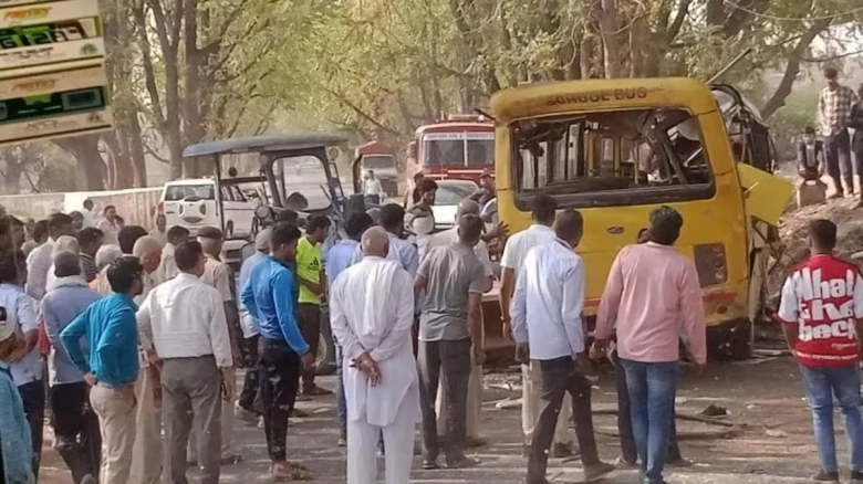 6 children dead as school bus overturns in Haryana's Narnaul, driver allegedly drunk