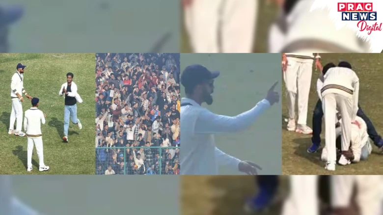 Virat Kohli's Return To Domestic Cricket: Fan Invades Pitch, Touches Feet