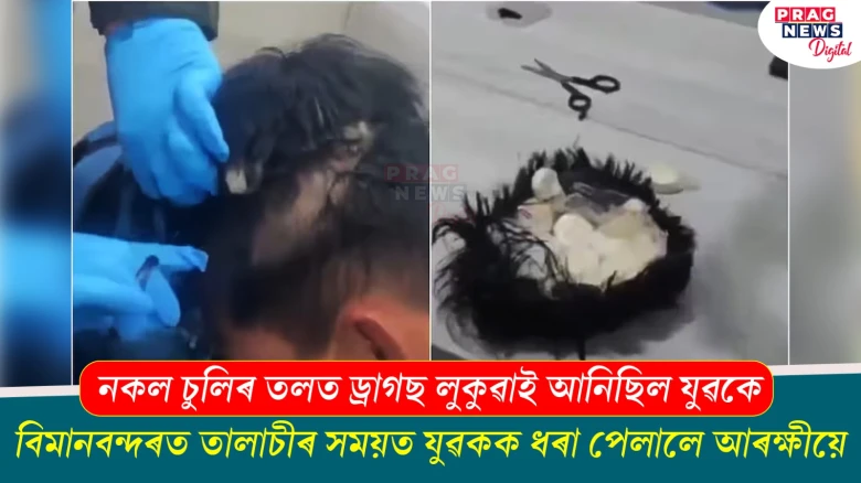 নকল চুলিৰ তলত ড্ৰাগছ লুকুৱাই আনিছিল যুৱকে! দুষ্টবুদ্ধি ধৰা পেলালে আৰক্ষীয়ে