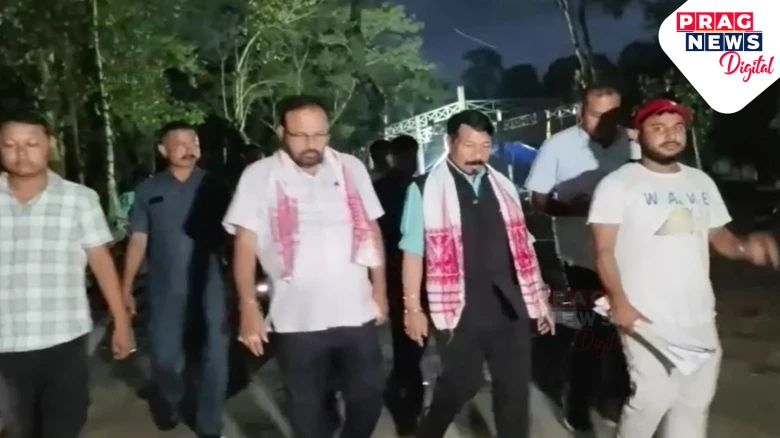 Minister Atul Bora Inspects Kaziranga Government Orchid Park's Ongoing Construction Work